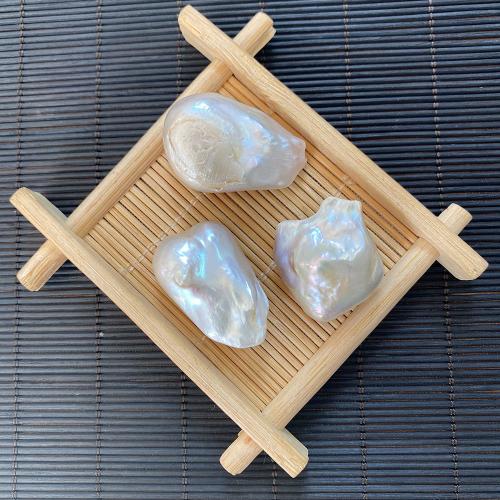 Perles nacres sans trou de culture d'eau douce, perle d'eau douce cultivée, DIY & aucun trou, blanc 15-25mm 25-40mm, Vendu par PC