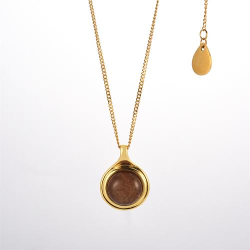 Brass Jewelry Necklace, with Gemstone, with 10CM extender chain, plated, for woman Approx 50 cm 