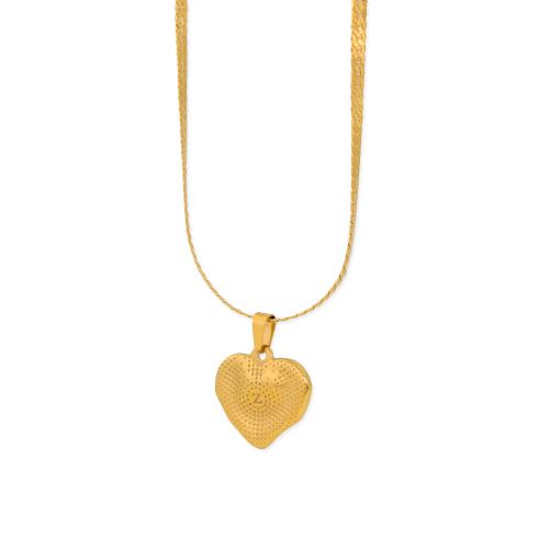 Stainless Steel Jewelry Necklace, 304 Stainless Steel, with 5CM extender chain, Heart, plated, for woman, golden Approx 40 cm 