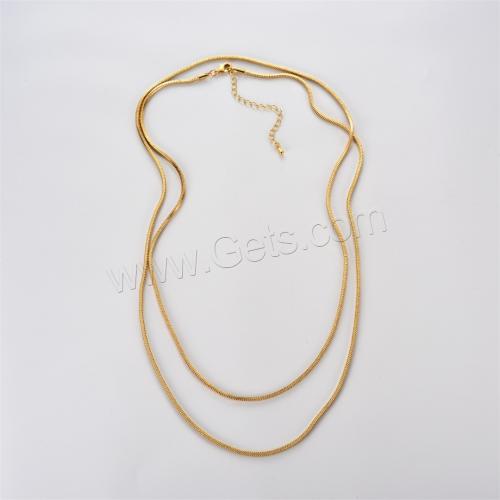 Brass Sweater Chain Necklace, plated & for woman 
