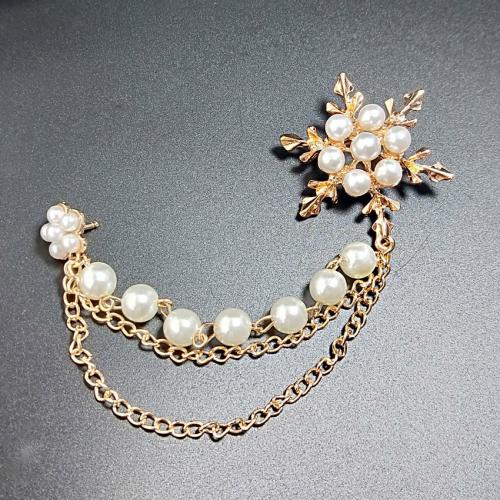 Zinc Alloy Jewelry Brooch, with Plastic Pearl, fashion jewelry & for woman 