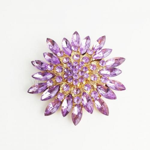 Zinc Alloy Jewelry Brooch, with Crystal, fashion jewelry & for woman 70mm 