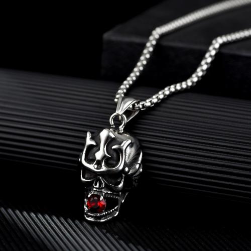 Stainless Steel Jewelry Necklace, 304 Stainless Steel, with Rhinestone, polished, fashion jewelry & Unisex Approx 60 cm 