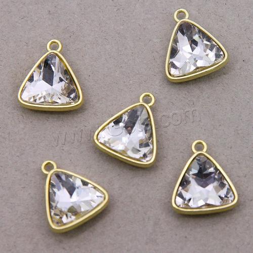 Pendentifs en alliage de Zinc Crystal, avec cristal, triangle, Placage de couleur d'or, bijoux de mode & DIY, plus de couleurs à choisir, Environ Vendu par sac