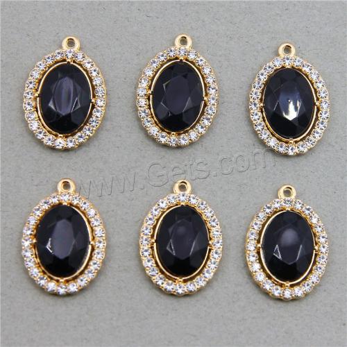 Crystal Zinc Alloy Pendants, with Crystal, Oval, gold color plated, fashion jewelry & DIY & with rhinestone Approx 
