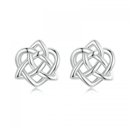 Sterling Silver Stud Earring, 925 Sterling Silver, Flower, fashion jewelry & for woman & hollow 