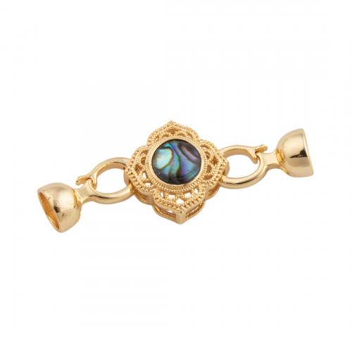 Brass Bracelet Findings, with Abalone Shell, 14K gold plated, DIY Approx 1.5mm 