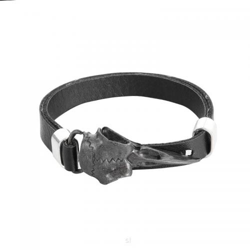 PU Leather Cord Bracelets, with Zinc Alloy, plumbum black color plated, fashion jewelry & Unisex 22mm Approx 21 cm 