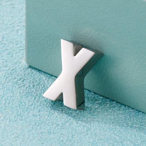 Stainless Steel Beads, 304 Stainless Steel, Letter X, plated, DIY 