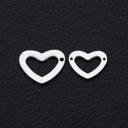 Stainless Steel Heart Pendants, 304 Stainless Steel, plated, DIY & 1/1 loop [