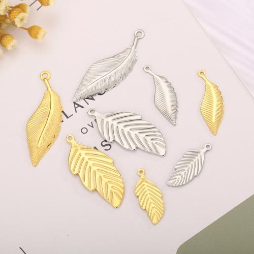 Stainless Steel Leaf Pendant, 304 Stainless Steel, plated, DIY [