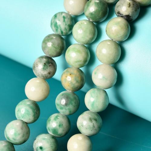 Single Gemstone Beads, Jade Qinghai, Round, DIY green 