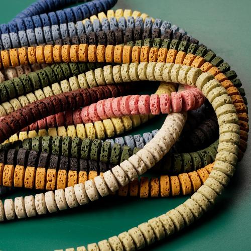 Multicolor Lava Perlen, DIY, keine, 4x8mm, ca. 90PCs/Strang, verkauft von Strang