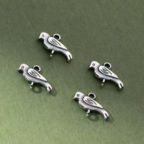 Sterling Silver Charm Connector, 925 Sterling Silver, Bird, Antique finish, DIY, original color Approx 1mm 