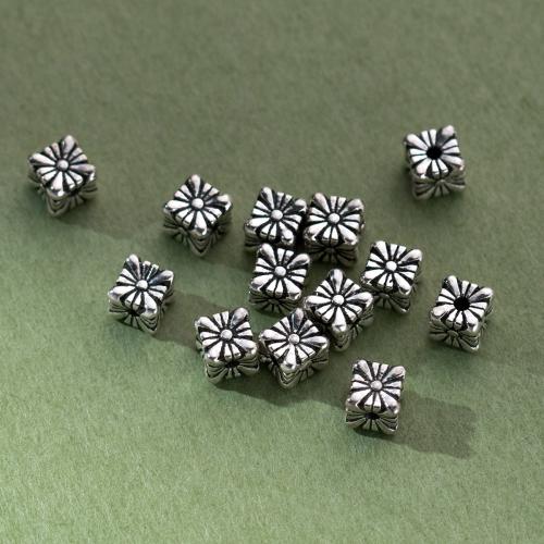Sterling Silver Spacer Beads, 925 Sterling Silver,  Square, Antique finish, DIY, original color, 5mm Approx 1.2mm 