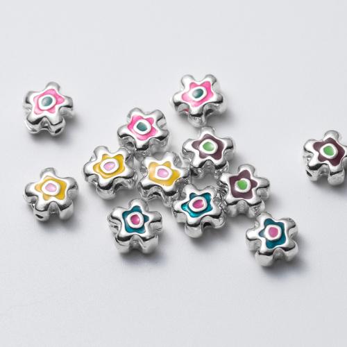 Sterling Silver Spacer Beads, 925 Sterling Silver, Star, plated, DIY & epoxy gel 0.5mm Approx 1mm 