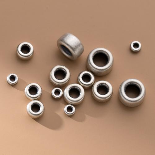 Sterling Silver Spacer Beads, 925 Sterling Silver, Antique finish, DIY silver color 