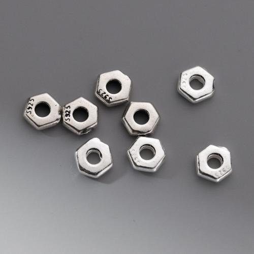 Sterling Silver Spacer Beads, 925 Sterling Silver, Antique finish, DIY 5.5mm Approx 2.2mm 