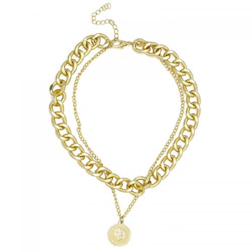Zinc Alloy Necklace, with 2inch extender chain, plated, Double Layer & vintage & for woman Approx 15.7 Inch, Approx 16.9 Inch 