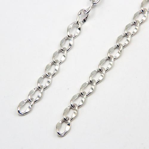 Cadena de la joyería de plata esterlina, plata de ley 925, pulido, cadena lateral & Bricolaje, Vendido por g