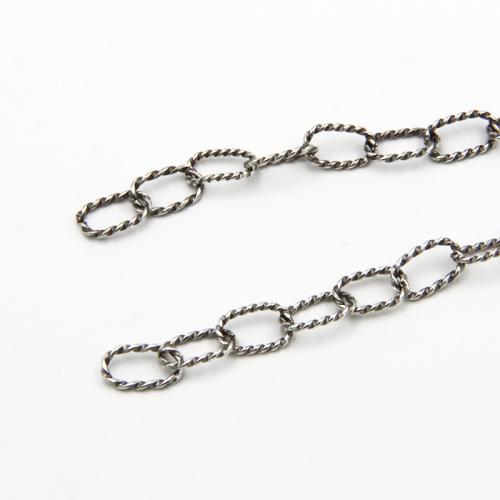 Cadena de la joyería de plata esterlina, plata de ley 925, pulido, Vintage & Bricolaje & cadena oval, 10.8x6.6mm, Vendido por g