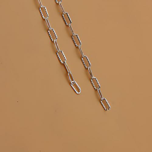 Cadena de la joyería de plata esterlina, Plata de ley 925, pulido, Cadena cruzada & Bricolaje, Vendido por g