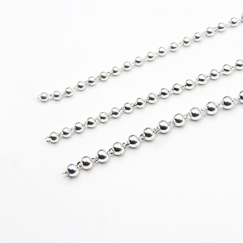Cadena de la joyería de plata esterlina, Plata de ley 925, pulido, Bricolaje & diverso tamaño para la opción & cadena de la bola, plateado, Vendido por g