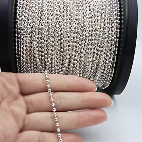 Cadena de la joyería de plata esterlina, plata de ley 925, pulido, Bricolaje & diverso tamaño para la opción & cadena de la bola, Vendido por g