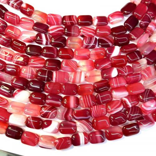 Natural Lace Agate Beads, Rectangle, polished, DIY, bright rosy red Approx 38 cm 