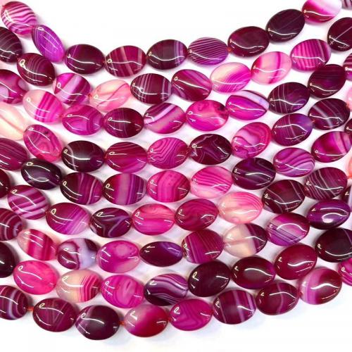Natural Lace Agate Beads, Flat Oval, polished, DIY, bright rosy red Approx 38 cm 