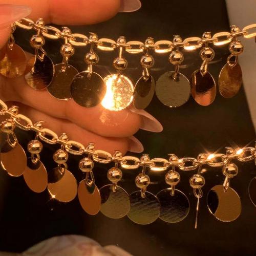 Brass Chain, Flat Round, KC gold color plated, DIY, nickel, lead & cadmium free, 10mm 