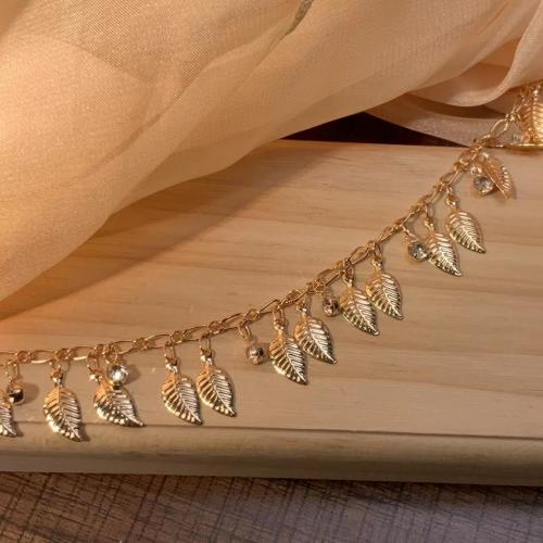 Brass Chain, with Cubic Zirconia, Leaf, plated, DIY nickel, lead & cadmium free 