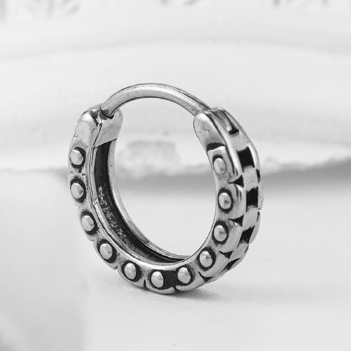 Stainless Steel Huggie Hoop Earring, 304 Stainless Steel, Donut, fashion jewelry & for man, original color 