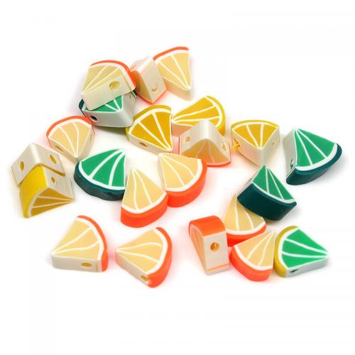 Obst Polymer Clay Perlen, Polymer Ton, Zitrone, DIY, keine, 10x4.5mm, Bohrung:ca. 2mm, 1000PCs/Tasche, verkauft von Tasche