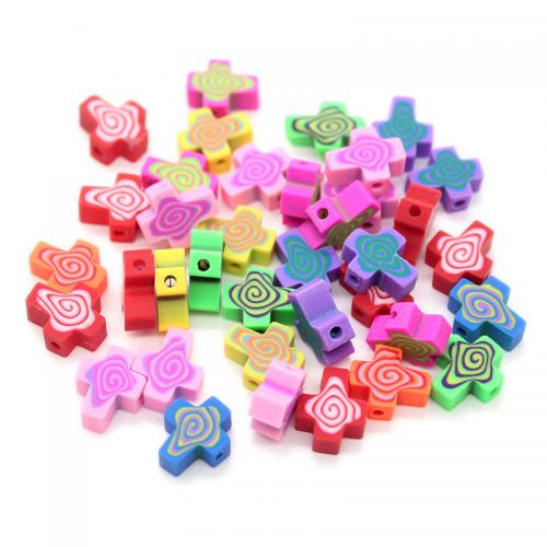 Polymer Clay Jewelry Beads, Cross, DIY, mixed colors Approx 2mm 