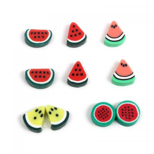 Obst Polymer Clay Perlen, Polymer Ton, ObstFrucht, DIY & verschiedene Stile für Wahl, keine, 10x4.5mm, Bohrung:ca. 2mm, 1000PCs/Tasche, verkauft von Tasche