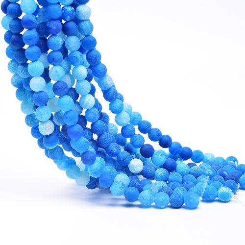Natural Effloresce Agate Beads, Round, DIY 