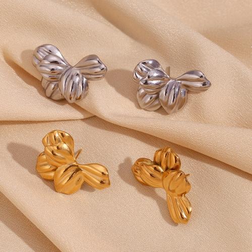 Stainless Steel Stud Earring, 316L Stainless Steel, Leaf, Vacuum Ion Plating, fashion jewelry & for woman 