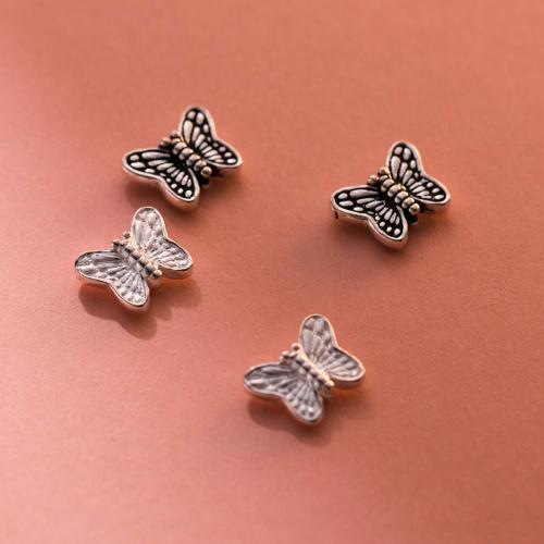 Sterling Silver Spacer Beads, 925 Sterling Silver, Butterfly, Antique finish, DIY Approx 1.2mm 