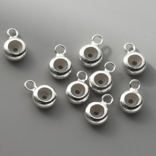 925 Sterling Silber Positionierung Bead, plattiert, DIY, Silberfarbe, 6mm, verkauft von PC