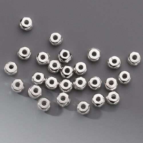 Perles intercalaires en argent , argent sterling 925, Placage, DIY, argent, 4mm Environ 1.1mm, Vendu par PC