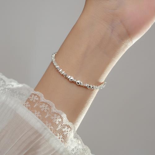 Sterling Silver Bracelets, 925 Sterling Silver, with 4CM extender chain, handmade, for woman, silver color Approx 16.5 cm 