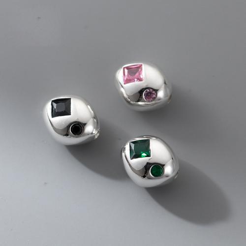 Sterling Silver Spacer Beads, 925 Sterling Silver, plated, DIY & micro pave cubic zirconia Approx 1.5mm 
