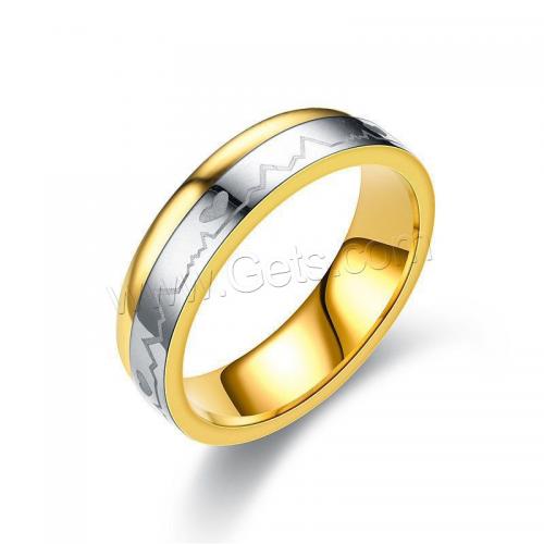 Stainless Steel Finger Ring, 304 Stainless Steel, polished, fashion jewelry & Unisex golden 
