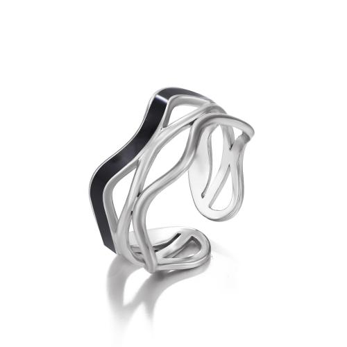 Stainless Steel Finger Ring, 304 Stainless Steel, fashion jewelry & for woman & enamel 
