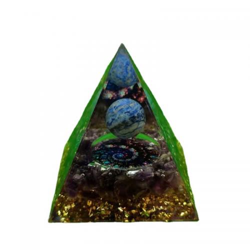 Kunstharz Pyramid Dekoration, mit Edelstein, Pyramide, Epoxidharzklebstoff, verschiedene Größen vorhanden, verkauft von PC