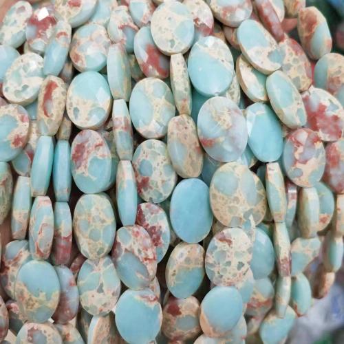 Single Gemstone Beads, Koreite, Flat Oval, polished, DIY & faceted, mixed colors Approx 