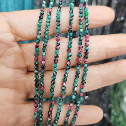 Ruby in Zoisite Beads, Round, polished, DIY & faceted, mixed colors 