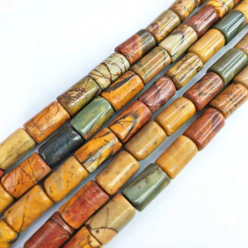 Single Gemstone Beads, Red Pine, Column, polished, DIY, mixed colors Approx 