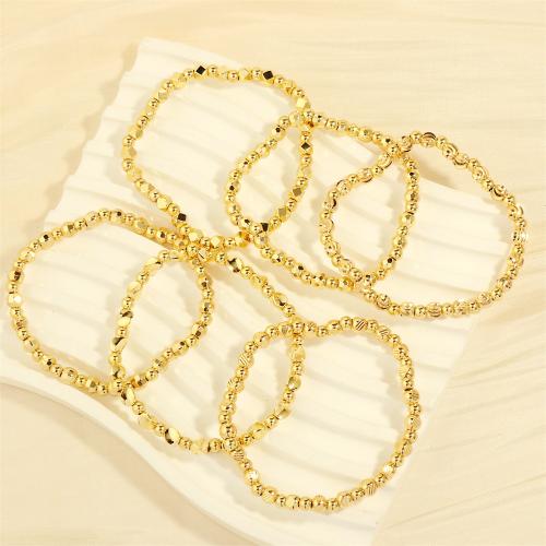 Brass Bracelets, gold color plated, fashion jewelry & for woman Approx 16-17 cm 